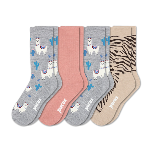 4 Pack - Women's Light-Weight Crew Pacas Socks