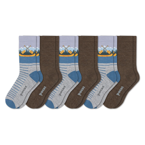 6 Pack - Men's Light-Weight Crew Pacas Socks