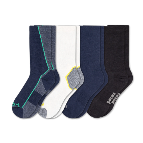 4 Pack - Men's Light-Weight Crew Pacas Socks