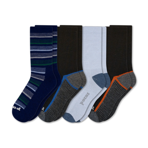 4 Pack - Men's Light-Weight Crew Pacas Socks