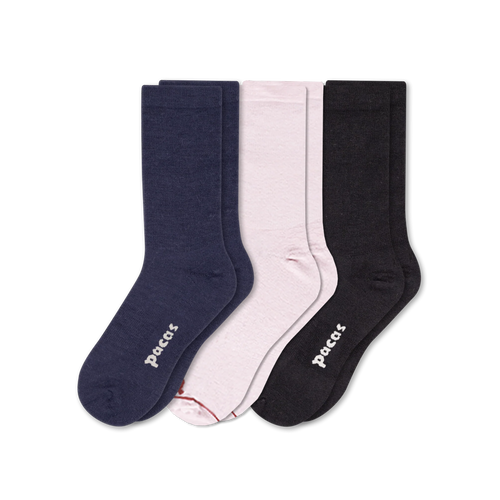 3 Pack - Women's Light-Weight Crew Pacas Socks