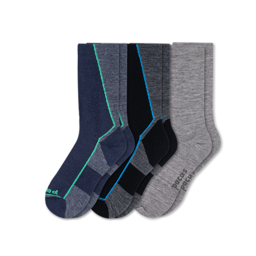 3 Pack - Men's Light-Weight Crew Pacas Socks