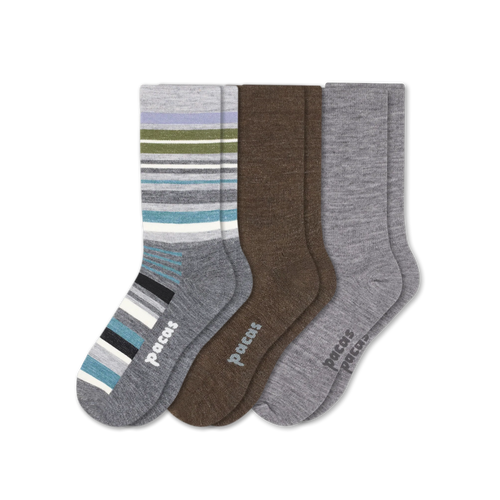 3 Pack - Men's Light-Weight Crew Pacas Socks