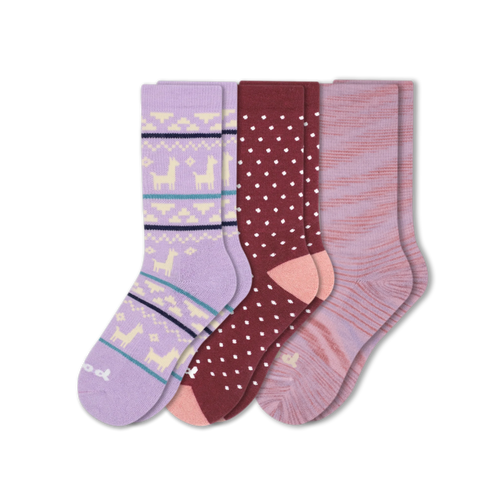 3 Pack - Women's Crew Pacas Socks