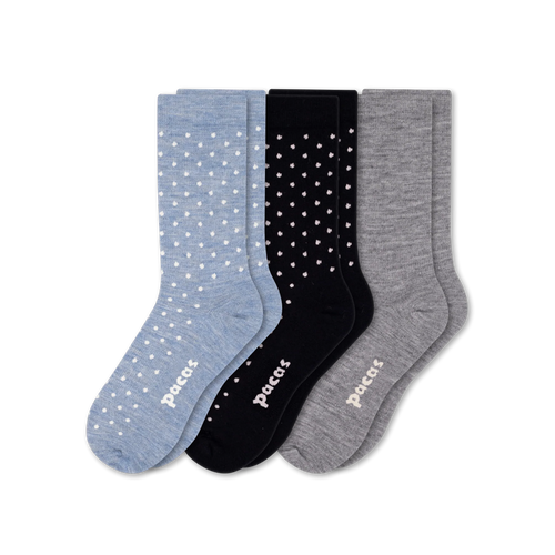 3 Pack - Women's Light-Weight Crew Pacas Socks